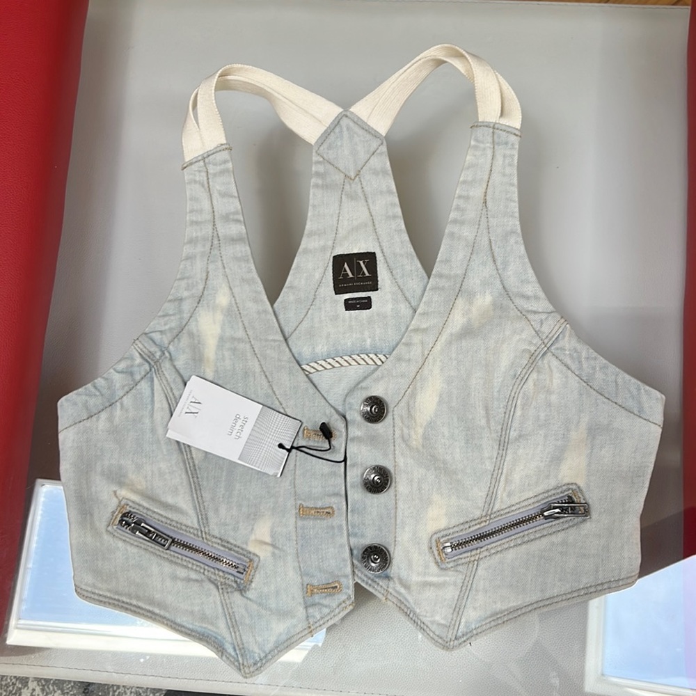 New Armani denim corset